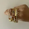 Braccialetti di braccialetti in acciaio inossidabile per bracciale per donne lussuoso 18k oro goldio gioielleria di nozze natalizie bijoux