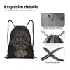 Shopping Bags Custom Vegvisir And Tree Of Life Yggdrasil Drawstring For Yoga Backpacks Viking Compass Sports Gym Sackpack