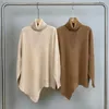 Maglioni femminili da donna invernale Donne inverno Cashmere High Neck Irregolare maglione a maglia irregolare Elegante Lady All Match Long Pullover Pullover Pullover Tops