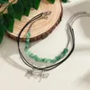 Collane a ciondolo Tree/Dragonfly Collana pendenti per donne 2023 Perline di pietra a strati di moda e corda chiari sui gioielli del collo Accessori