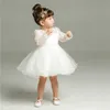 Kız elbiseler yeni kız kız elbise vaftiz elbisesi beyaz dantel bebek vaftiz doğum günü partisi düğün prenses elbise bebek giyim 0-24ml231222