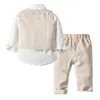 Clothing Sets Toddler Boy Clothes Kids Boys Wedding Suits Striped Vest Add White Shirt Pants 3Pcs Page Outfits Children Outerwear 20 Dhiqm