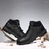 Bottes Men's Snow Real Cuir Nice Boot Chaussures CHEUR FURS HIVERE HIVER Plus taille 37-47