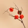 Party Decoration Artificial Persimmon Branches Fake Fruit Berries Branch Plants For Home Christmas Wedding Decorations