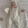 Decken Baby Schlafsack Geboren Winter Fleece warme Swaddle Wrap Seestern tragbare Kapuzekokonschlaf Sack 0-12m