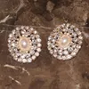 Stud Earrings Glass Rhinestone Oval Big For Women Fashion Jewelry Brand Show Lady's Collection Accessories