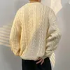 Maglioni maschili da uomo Micchia arrotonda leggero Polyester manica lunga inverno a maglia per uomini Pullover denso