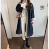 Trench-Coats pour femmes CGC Winter Lambool Denim veste femme coréenne Coton Coton Tampon long manteau épaissie de vêtements d'extérieur femelles chaudes