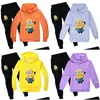 Clothing Sets Funny Cartoon Cute Minions Baby Winter Clothes Print Kawaii Toddler Boys Girl Fall Kids Yellow Outfit 201127 Drop Deli Dho9G