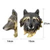 3D Wolf Statue Wall Hanging Decoration Head Figurines Living Room Decor Resin Sculpture Home Interior 231221