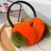 Rex Natural Rabbit Little Persimmon Earmuff Cute Earmuffs Real Bag Winter Fur Warm Ear Cover 231222 s