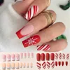 False Nails 24st Long Ballet Nail Decor Press On Extension Christmas Full Cover Manicure Jelly Lim