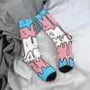 Heren sokken hiphop retro pastel kawaii smelten trans crazy lgbtq pride unisex harajuku geprint nieuwheid crew sock boys cadeau