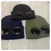 Berets Winter Warm Glasses Hat For Men And Women CP Ribbed Knit Lens Beanie Ccpp Street Hip Hop Knitted Beanies
