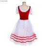 Stage Wear 20008 Red/Navy Blue Velvet Bodice med vit spandex Lång romantisk balett Tutu Girls Women Performance Costume