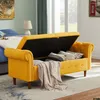 "Modern Bedroom Furniture: Multifunctional Rectangular Sofa Stool with Space-Saving Storage, Stylish Yellow Design - Fast Drop Delivery for Home and Garden Decor"
