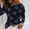 Blouses pour femmes Sweat-shirt de mode femme LOVE LOVE IMPRESSIONNES COMMENTAIRES LONGES LONNES LONGES CORÉANTES PLIRES DE NICHE SHIRT