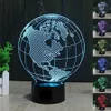 Earth America Globe 3D Illusion LED Night Light 7 Color Desk Table Table Lampe Cadeaux pour Kids200c