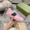 Designer Men Ace Crystal Canvas Sneaker Women Men Casual Shoes Tonal Rubber Sole Luxury Green and Red Web Flat Outdoor Trainers Shoes Designer Storlek 35-44