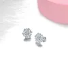 Stud Earrings BOEYCJR 925 Silver Snowflake Natural Aquamarine 1.32ct Total For Women Anniversary Gift