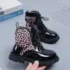 Boots Kids Fashion Patent Leather Girl Shoes British Style Ankle Non-Slip Single Princess Short