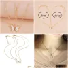 designer Pendant Necklaces 2pcs Friend Sisters Suitable for 2 Girls Matching Butterfly Pendants Long Distance Friendship Jewelry T8de Drop Del Dhpco