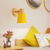 Vägglampor nordiskt solidt trä sängljus modern minimalistisk macaron led lampa kök sovrum vardagsrum inomhus belysning sconce