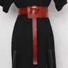Bälten Kvinnor Runway Fashion äkta läder Cummerbunds Kvinnliga klänningskorsetter Midjeband Decoration Wide Belt R2467287E