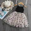 Flickans klänningar Little Girls Summer Dress for Kids Polka Dot Sling Tutu Princess Party Gown Birthday Wedding Children Flickan Girl Casual Dressl231222