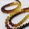 Partihandel Natural 6mm 8mm Baltic Sea Amber Smooth Round Lous Beads för att göra smycken DIY -halsbandsarmband eller gåva 231221