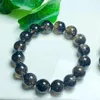 リンクブレスレット天然ブラックカラントクォーツブレスレットジュエリー女性マンFengshui Healing Wealth Beads Crystal Gifts 1PCS 12/14mm