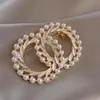 1 modisch alle Perle/farbigen Emaille Double Loop Brosche für Frauen handgefertigtes Schmuck Sicherheitsnadel Metall Brosche 231222