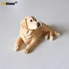 Postura bugiardo di Golden Retriever Simulazione Animal Dog Model Car Home Gioielli artigianali Figurine Disterrazioni Miniate Decorazioni 231222