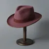 Homens fedoras mulheres moda jazz chapéu outono e inverno café lã de lã Campa ao ar livre dança casual lm03 231221