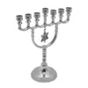 Kerzenhalter Hanukka Menorah Stand Legierung Candelabrum Modern 7 -Kopf -Halter C6Ue