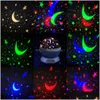 Decorazione per feste stellate cielo rotante proiettore a luce notturna Planetarium childrens camera da letto lampada proiezione di proiezione per bambini dro dh37w