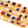 Band Rings 20pcs natural stone vintage alloy quality inlaid colored glass gemstones exquisite bulk batch 231222