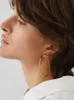 Stud ins simple oversized earring stylish metallic personality cold wind circle Hoops earrings 231222