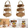 Kitchen Storage Weaving Basket Rack Organizer Cosmetic For Countertop