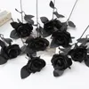 Decoratieve bloemen gesimuleerde zwarte single rozen boeket kunstmatige feestplant Halloween Decoration Home Decor