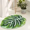 Tapis de bain pour salle de bain verts boho tapis de salle de bain non glissade feuilles mignonnes petit tapis de bain absorbant doux tapis lavable pour lancer doux 231222