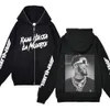 Anuel AA Real Hasta La Muerte Full Zipper Hoodies Hip Hop Streetwear Sweatshirt Loose Casual Zip Up Jacket Oversized Y2K Clothes