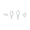 Boucles d'oreilles en peluche fleur de simplicité pour femmes minuscules cristales zircone pendant cartilage bijoux de piercing 4 ensembles