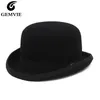 Gemvie 4 cores 100% de lã Felt Derby Bowler Hat for Men Mulheres cetim Festa de moda Fedora Fedora Fedora Magician 231221