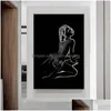 Картины холст картины черно -белая обнаженная пара y body Женщины мужчина настенный арт -плака
