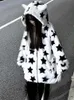 Houzhou y2k Oversize Fluffy Cow Hoodies Lamb Down Milk Korean Fashion Kpop Streetwear Zip Up Hooded Sweatshirt Dames herfst 231221