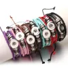 Charm Bracelets 10pcs lot Whole Beaded Leather Snap Button Bracelet Bangle Handmade 18mm DIY Jewelry Making Fawn22206V