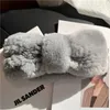 Winter fur headbands for women knitted rex rabbit scarf real head wrap ear warmer est fashion hairband 231221