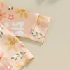 Kläder sätter barnflickor pyjamas set blommor tryck långärmad topp med elastiska midjebyxor sömnkläder