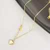 Hänghalsband 316L rostfritt stål mode hjärta asymmetriska smycken guld färgälskare retro kärlek charmkedja halsband för kvinnor